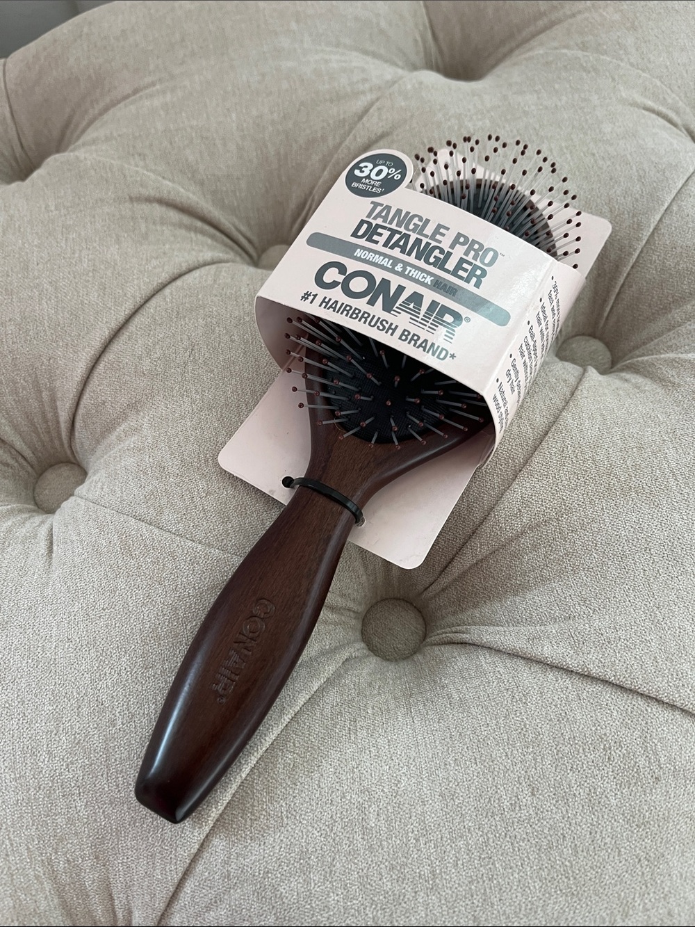 Tangle Pro Detangler Paddle Brush - Wooden & Dark Brown
